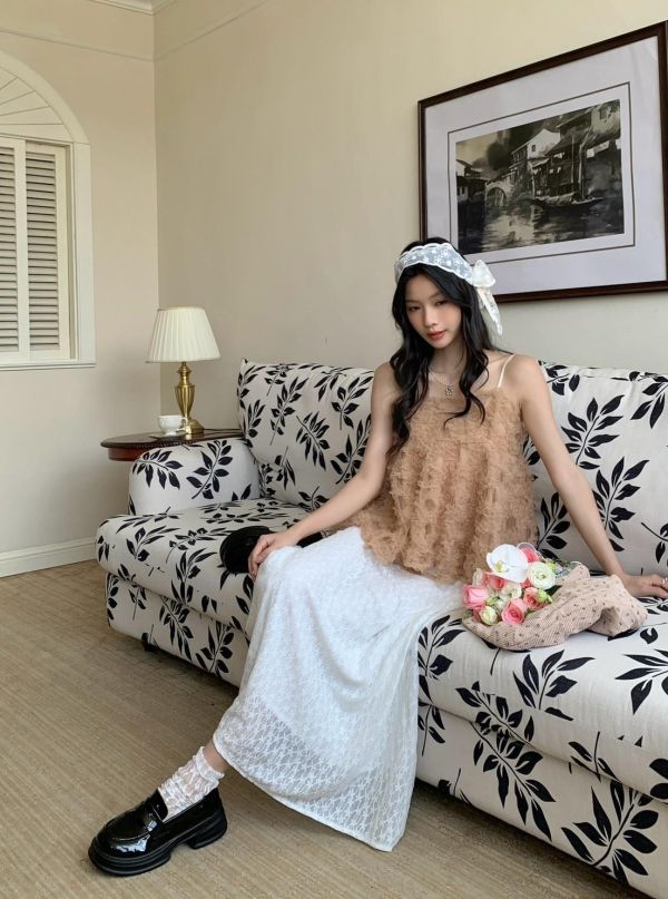 自訂款 花霧誓約 立體羽感細肩背心婚禮甜美款（3色） 