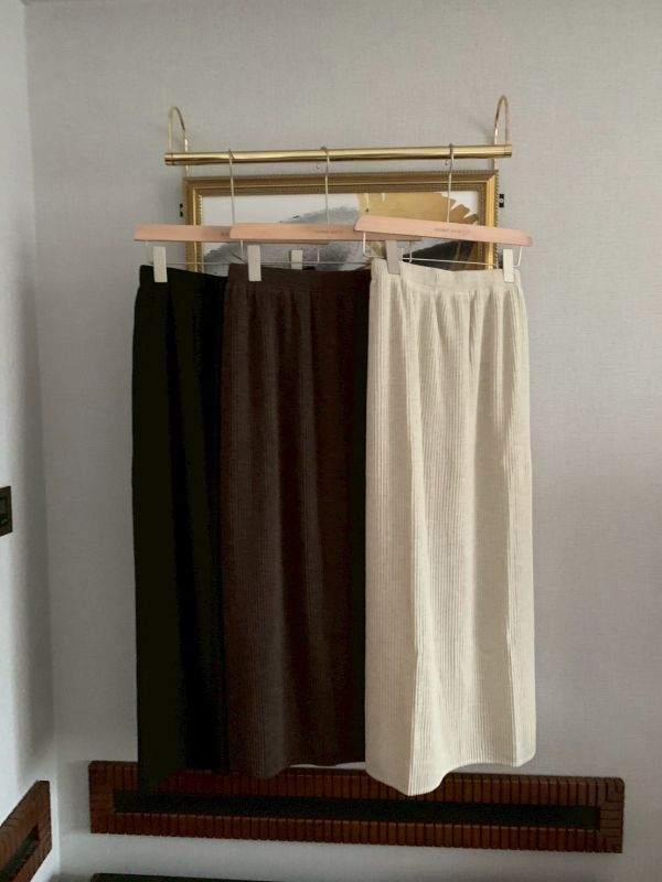 韓系軟霧日常 壓摺針織半裙 顯瘦日常款 