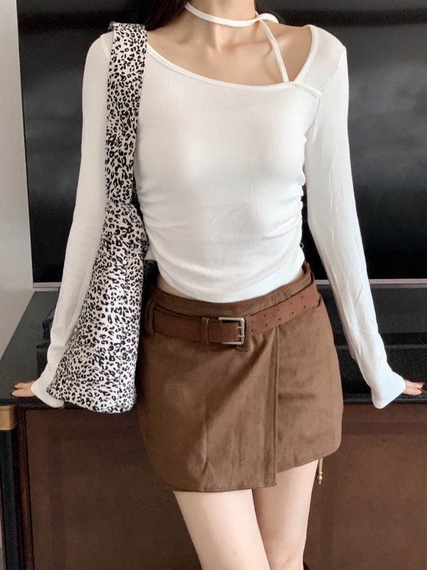 曲線女王 抓皺小心機長袖上衣 修身顯瘦版（5色） 