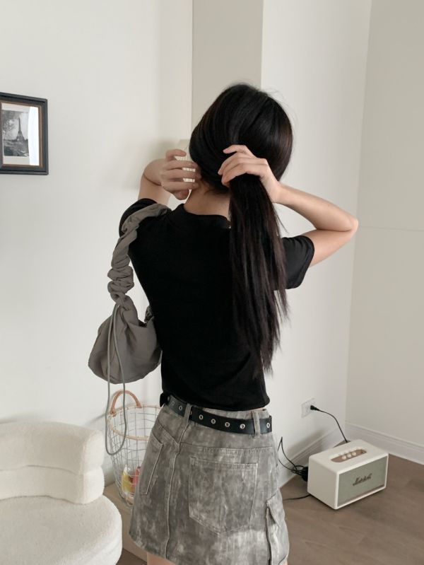 穿搭指南 素色彈力棉質小立領上衣(4色) 