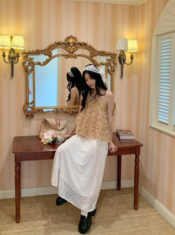 自訂款 花霧誓約 立體羽感細肩背心婚禮甜美款（3色） 