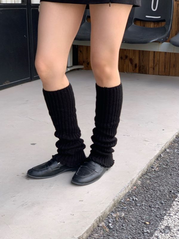 霧感層次 日系針織襪套 顯腿細神器疊穿必備 秋冬保暖不悶百搭襪套（5色） 
