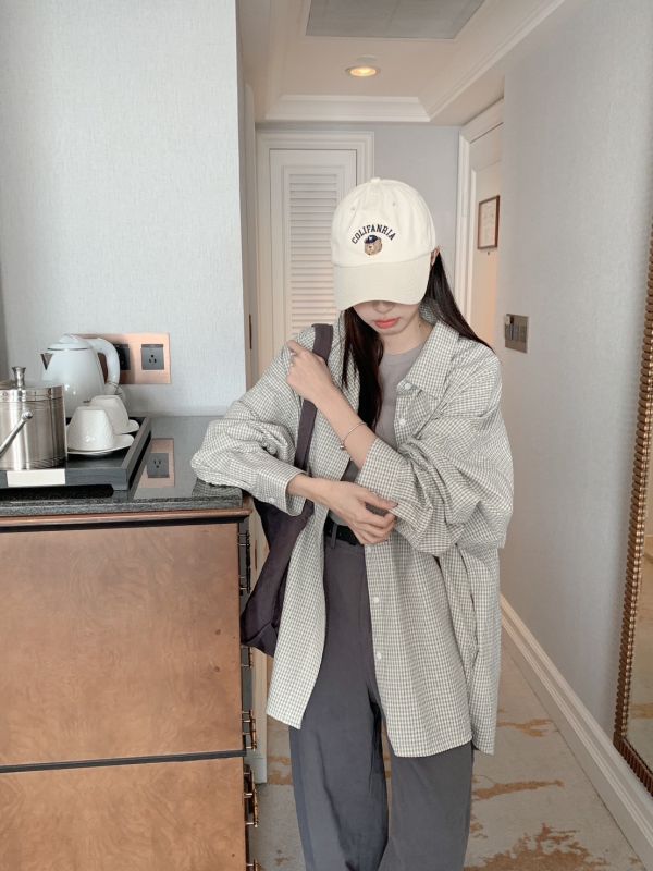 質感研究生  日系清新格紋襯衫（男女可穿） 