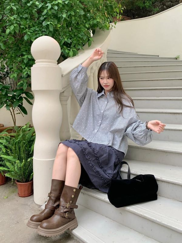 戀夏花語莊園 花花短版襯衫 氣質溫柔 顯瘦百搭襯衫（2色） 