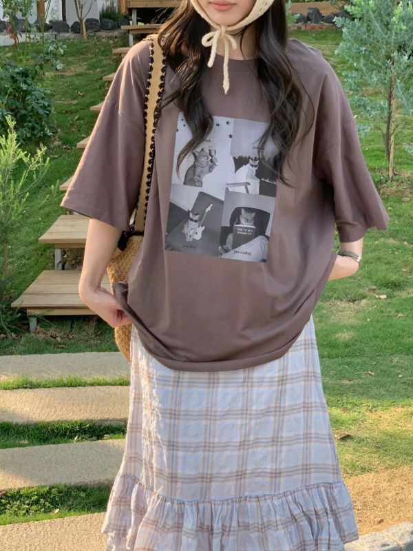 午後貓咪印花T（4色） 