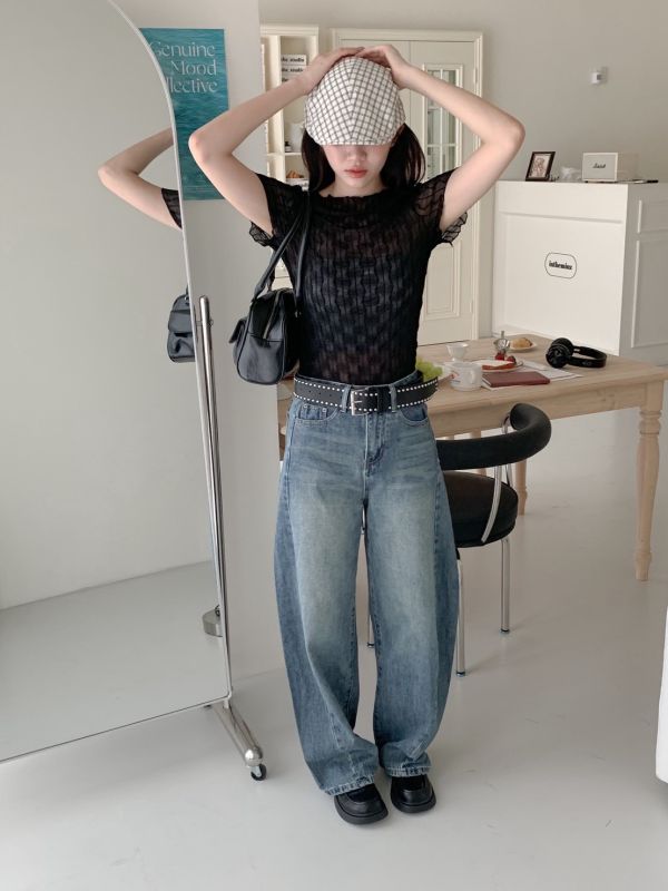 率性輪廓 設計感時髦彎刀褲 
