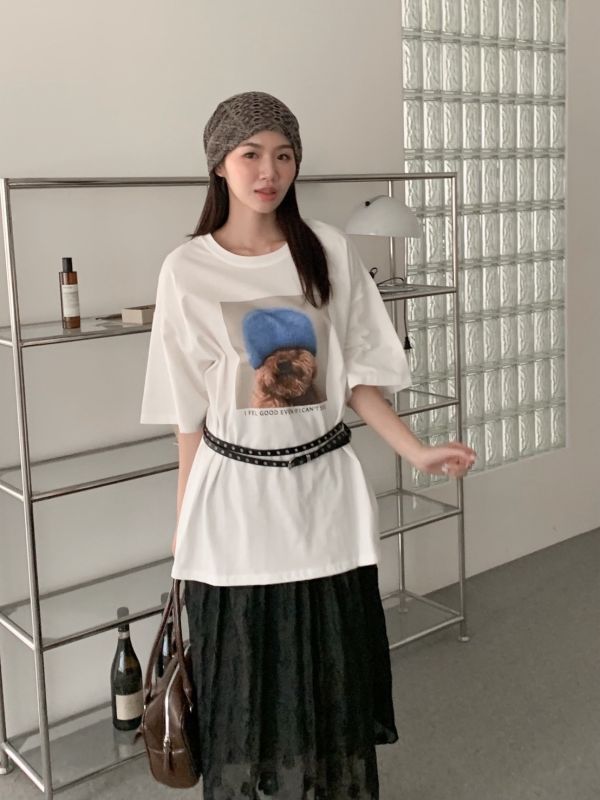 療癒系毛帽狗狗大T 男女可穿 overszie (3色) 