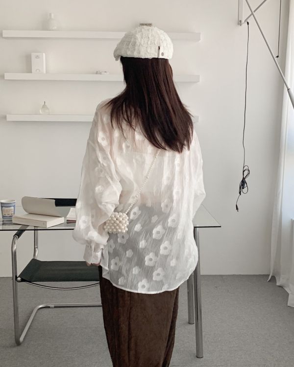 訂做款 微涼日常刺繡花花襯衫 