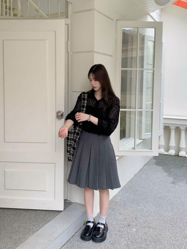 度假氛圍感透膚蕾絲襯衫 微透小性感襯衫（4色） 