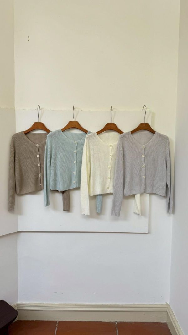 普羅旺斯 花霧針織 開襟長袖針織上衣（4色） 