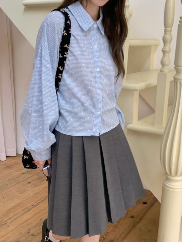 戀夏花語莊園 花花短版襯衫 氣質溫柔 顯瘦百搭襯衫（2色） 