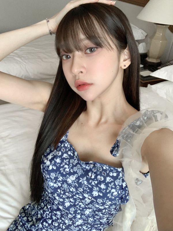 沁藍之夏 藍莓綁帶連身花花套組泳裝 