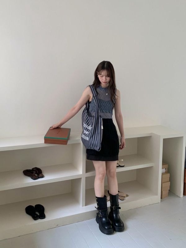 把春天穿在身上 雙層設計鬆緊腰短裙 高腰顯瘦 溫柔感短裙（2色） 