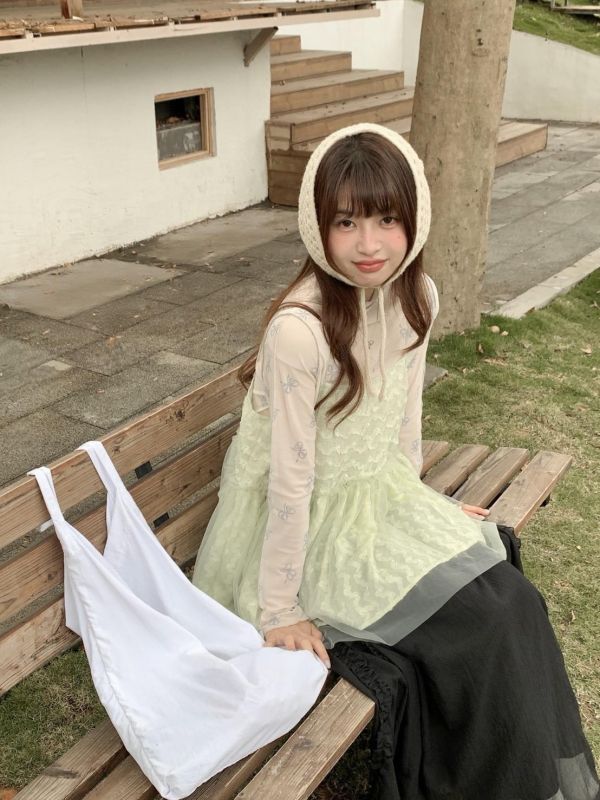 花霧蕾絲網紗背心 韓系甜美網紗背心 小隻女孩百搭疊穿（3色） 