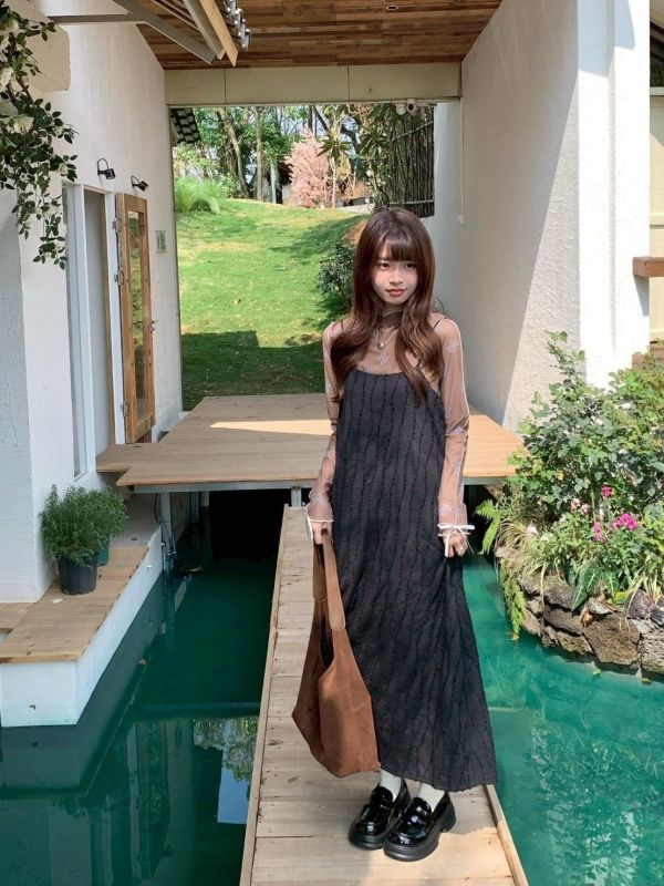 南法微風 吊帶洋裝 韓系細肩帶長洋裝 春日氣質洋裝(2色） 