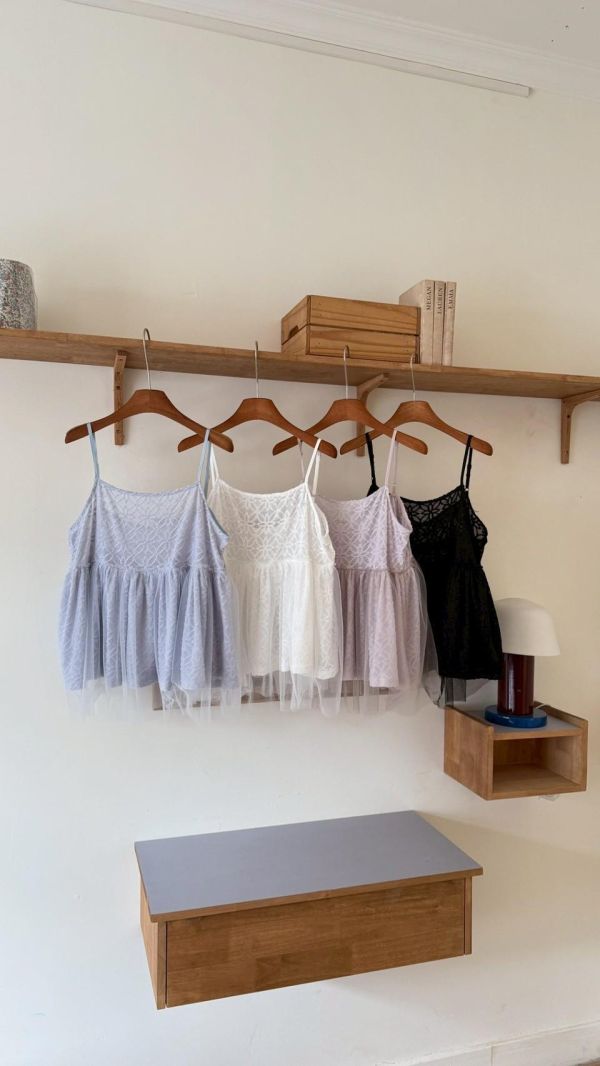 星光輕紗娃娃背心 韓系透紗層次 小性感寬鬆顯瘦 外搭內搭背心（4色） 