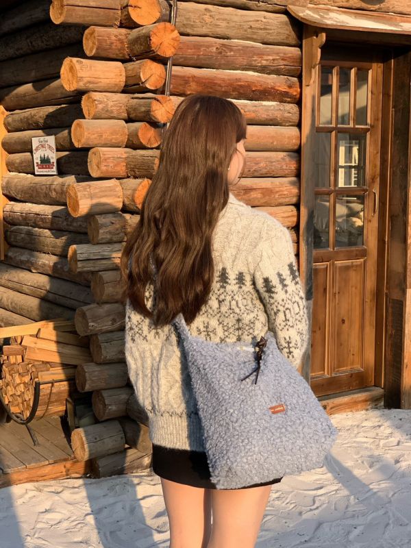 綿羊抱抱 雙面可背羊羔毛托特包 一包兩用 翻面變新包 秋冬必備 輕量百搭肩背包（3色） 