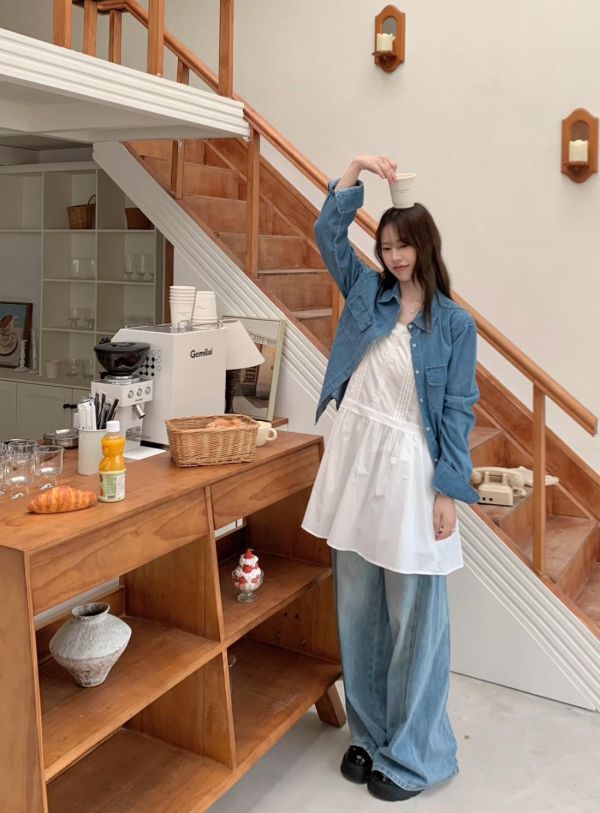 巴黎白晝 細節壓紋層次小白裙 法式溫柔氣質洋裝 