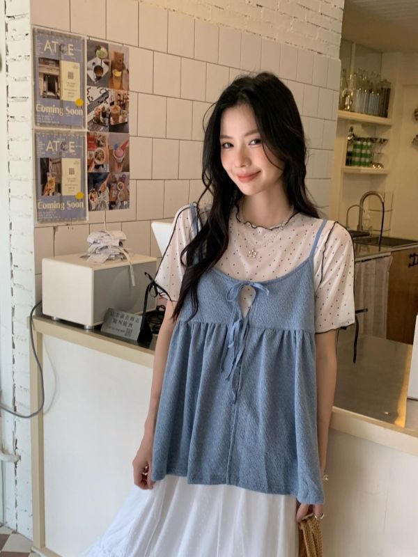 中古世紀小公主 雙面可穿綁帶背心（3色） 