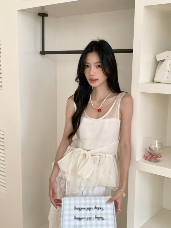 童話海岸 澎澎綁帶蝴蝶結背心（3色） 