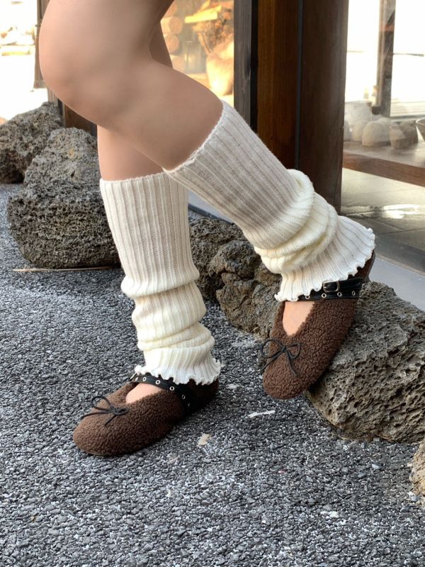 霧感層次 日系針織襪套 顯腿細神器疊穿必備 秋冬保暖不悶百搭襪套（5色） 