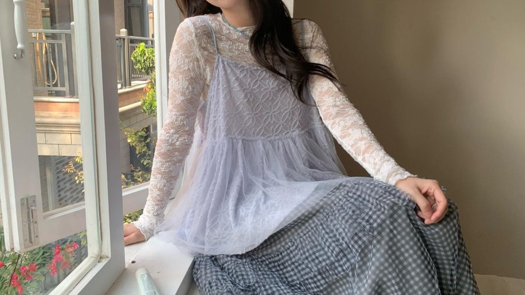 星光輕紗娃娃背心 韓系透紗層次 小性感寬鬆顯瘦 外搭內搭背心（4色） 