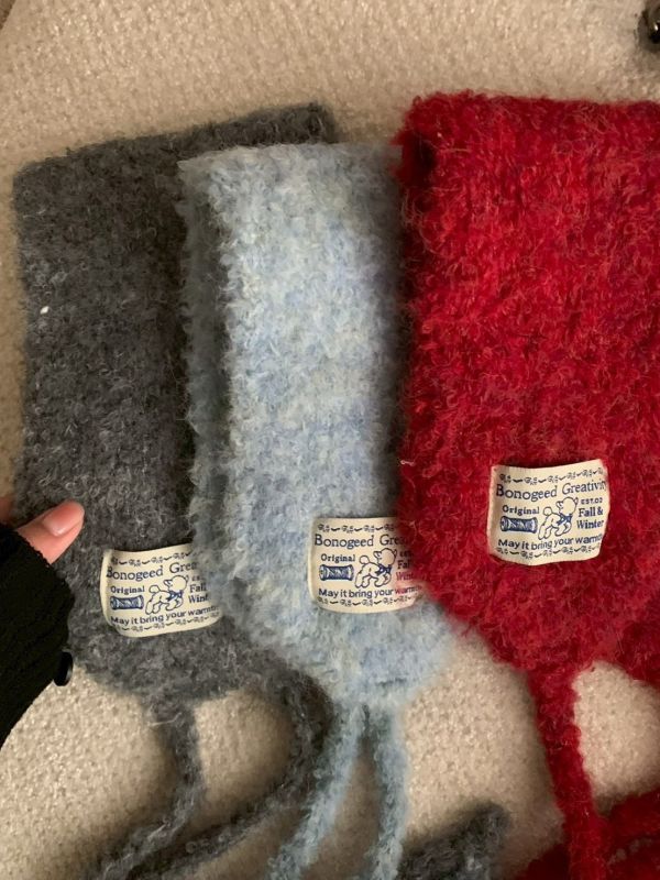 冬日暖萌絨 小熊標毛絨耳罩超保暖軟萌感 