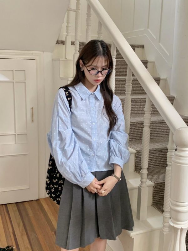 戀夏花語莊園 花花短版襯衫 氣質溫柔 顯瘦百搭襯衫（2色） 