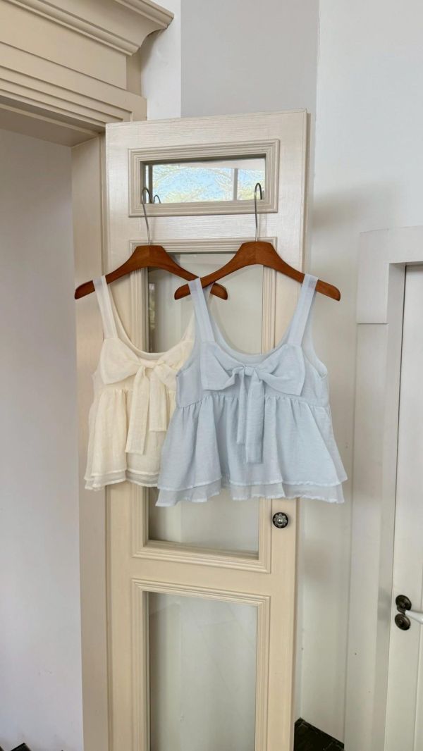 聖水洞花語背心 韓系甜妹背心 荷葉背心 顯瘦背心 百搭上衣（2色） 