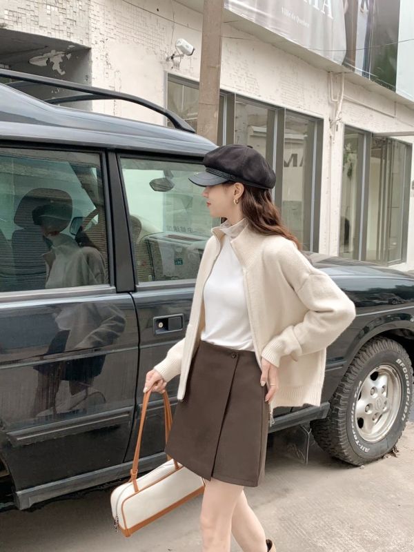 日常百搭計畫 微高腰顯瘦西裝A字短裙 必備下半身百搭款 