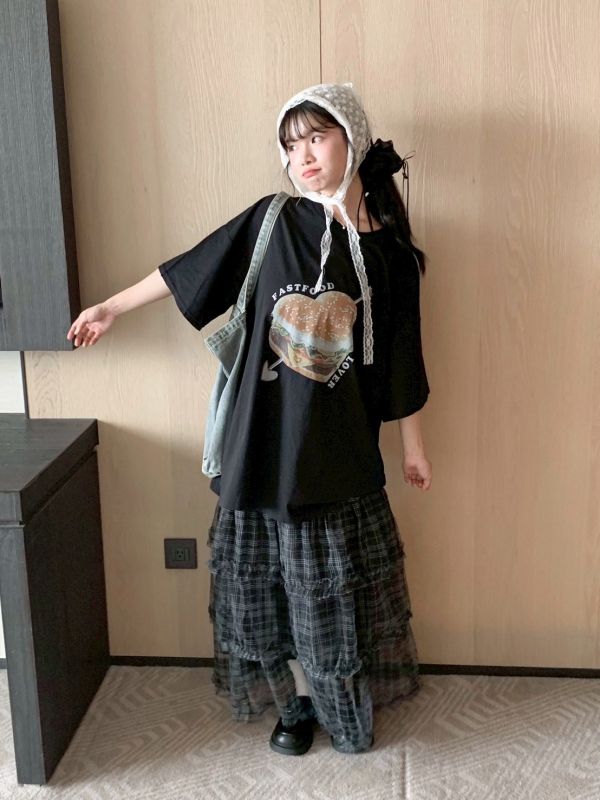 速食愛好者 愛心漢堡包oversize 大T 