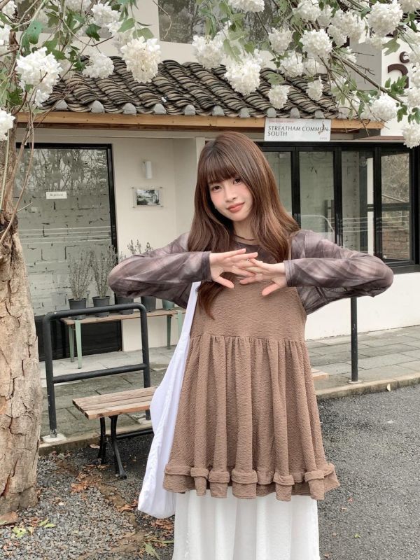 巴黎甜霧 娃娃背心 韓系細肩帶吊帶上衣 蝴蝶結荷葉甜妹背心(3色） 