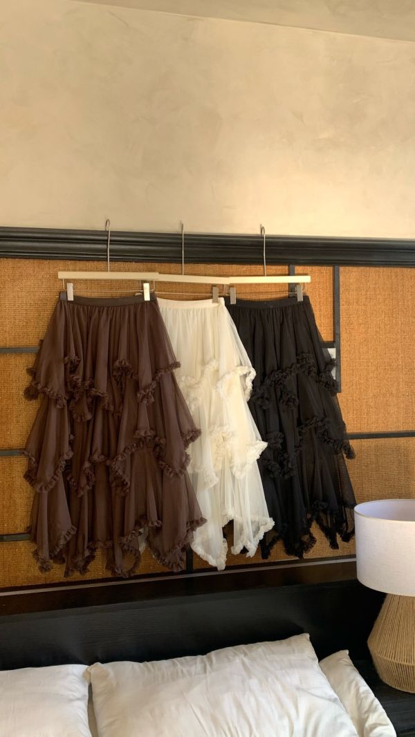 珍妮的搖籃曲 韓系復古層次紗裙 高級感垂墜不膨脹 顯瘦神比例（3色） 