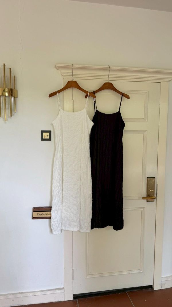 南法微風 吊帶洋裝 韓系細肩帶長洋裝 春日氣質洋裝(2色） 