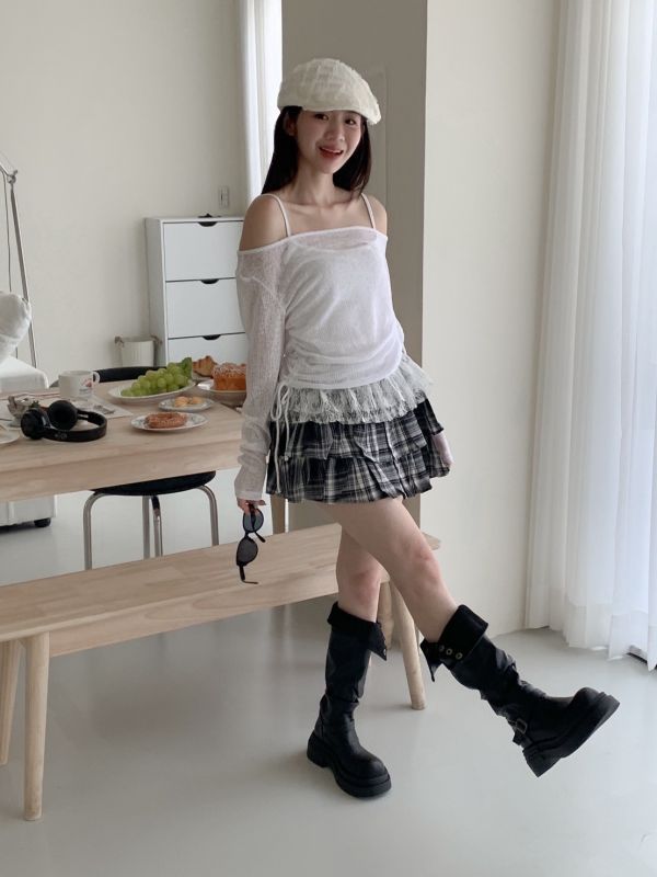 學院風甜心 格子蛋糕裙 