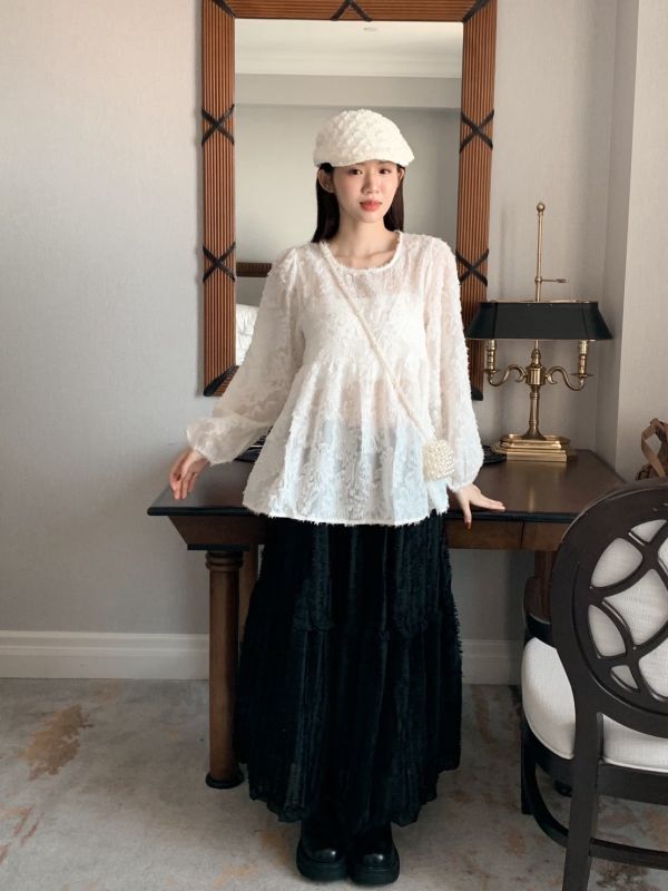 白日夢泡泡紗長裙（2色） 