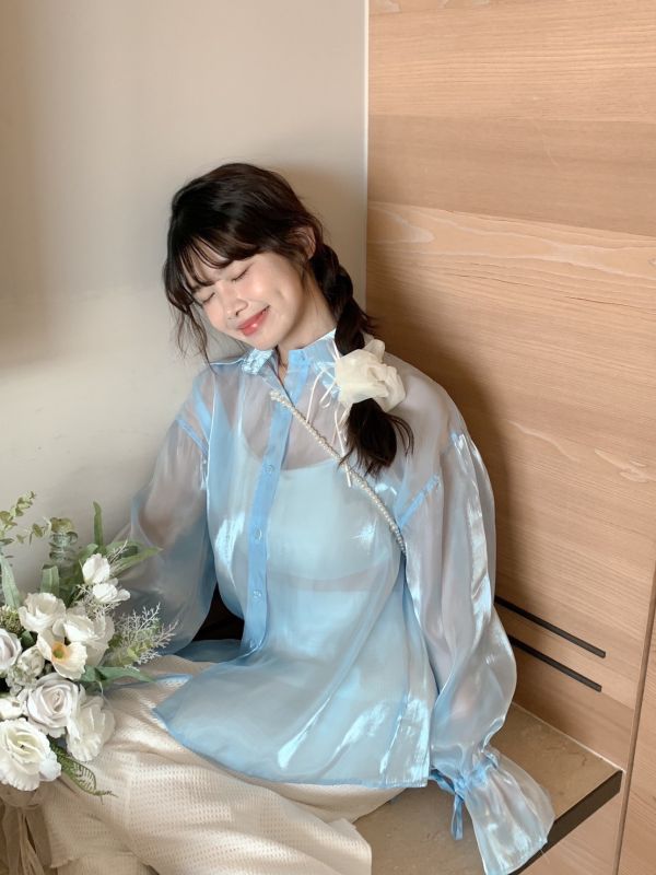 唯美收藏家 透紗感蝴蝶結法式大髮圈 (2色) 