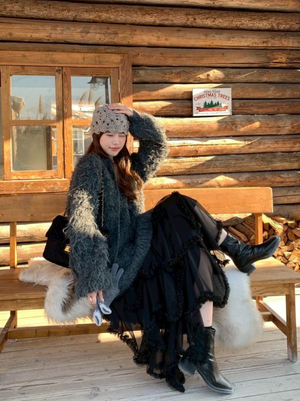 珍妮的搖籃曲 韓系復古層次紗裙 高級感垂墜不膨脹 顯瘦神比例（3色） 