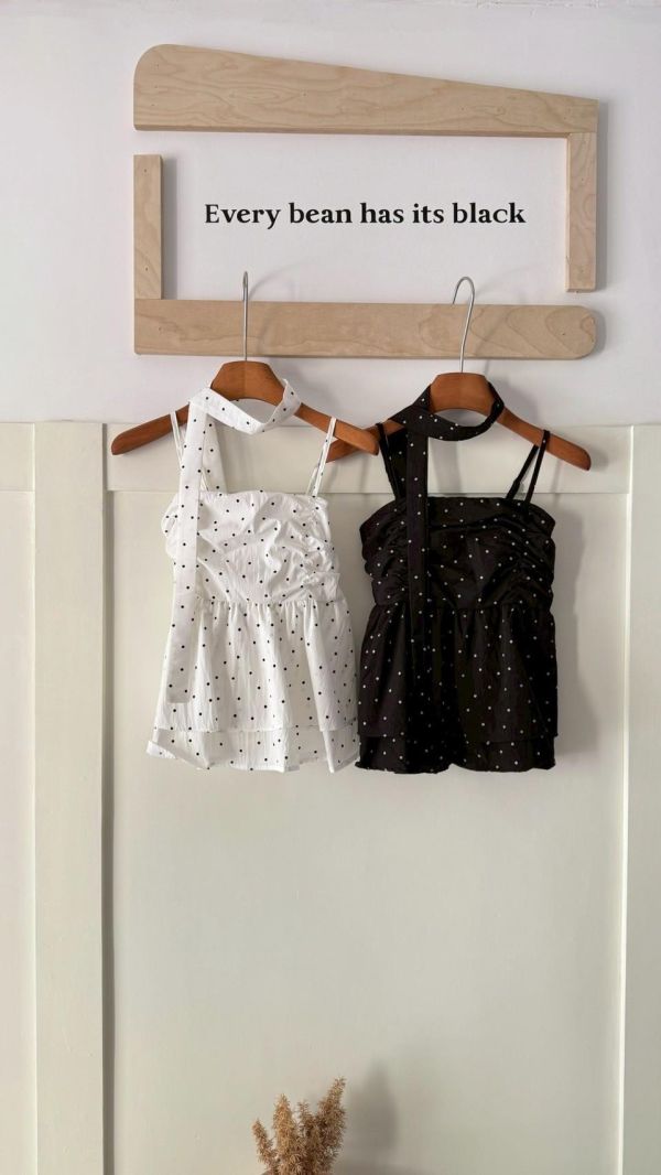 心動點點繞脖背心 韓系甜辣背心（2色） 