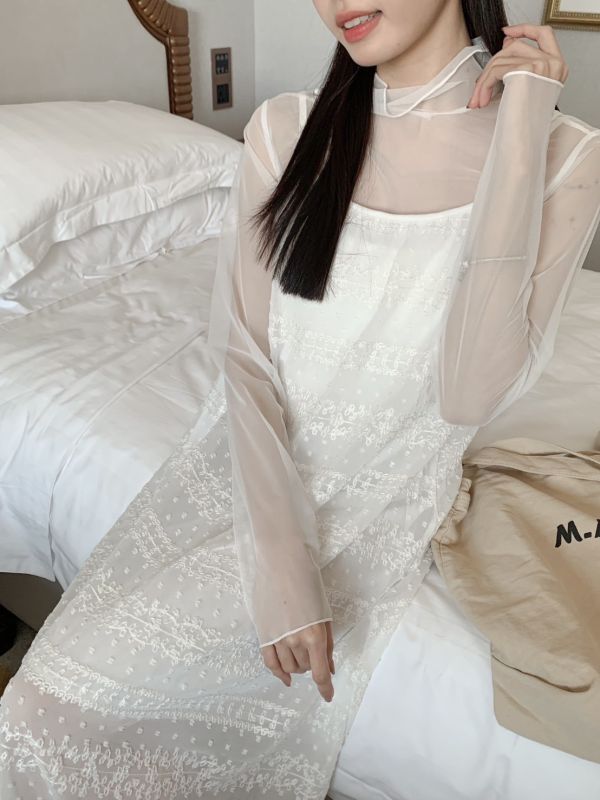 峇里少女的舞蹈 仙女感花花洋裝 單色 