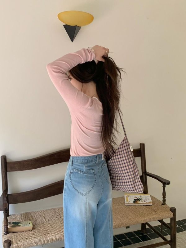 櫻草山漫步 假兩件層次短版上衣（2色） 