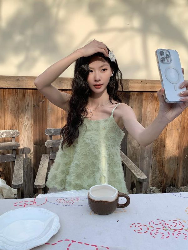 自訂款 花霧誓約 立體羽感細肩背心婚禮甜美款（3色） 