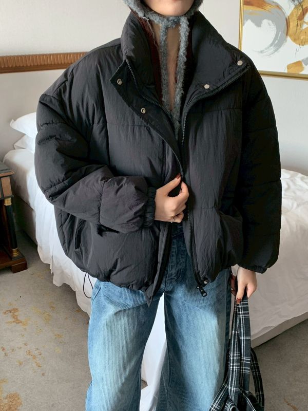 軟萌暖泡泡 石墨稀短版羽絨感外套 