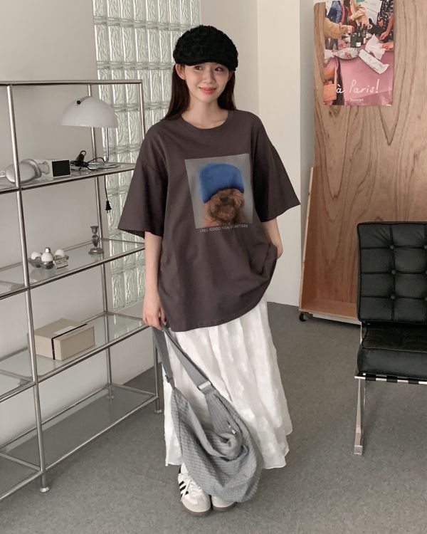 療癒系毛帽狗狗大T 男女可穿 overszie (3色) 