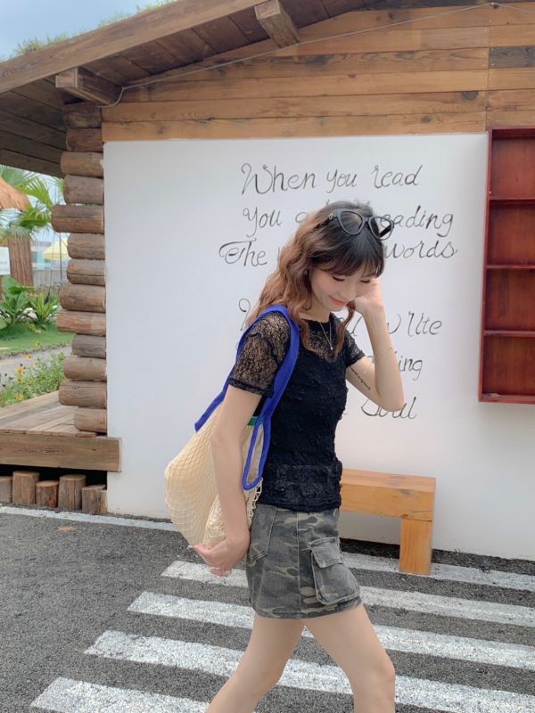 絕美碎片  輕優雅兩件式蕾絲上衣 (2色) 
