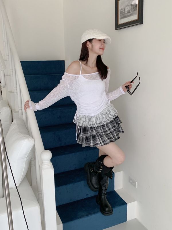 學院風甜心 格子蛋糕裙 