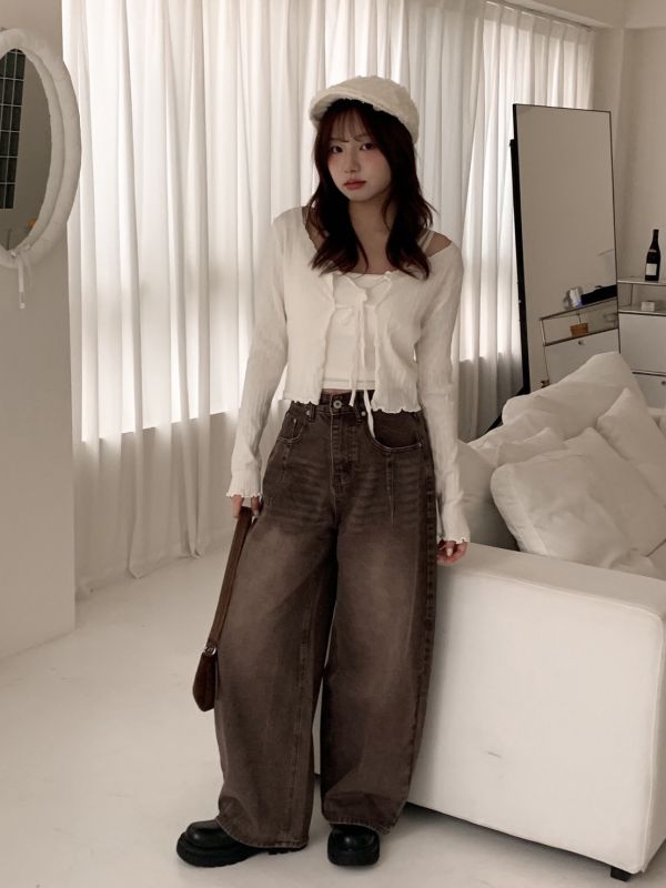 質感日常 薄針織綁帶外套＋吊帶套裝 兩件式上衣組(4色） 