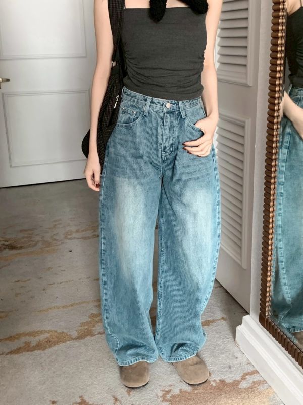 月光魅影 復古刷色 繭型牛仔褲 腿型隱形×氣質延伸感 