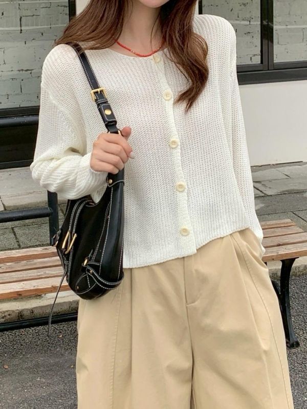 普羅旺斯 花霧針織 開襟長袖針織上衣（4色） 