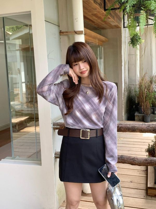 落日咖啡館 氣質A字裙 顯腿長百搭短裙 秋冬質感小裙子 氣質通勤約會穿搭（附皮帶） 